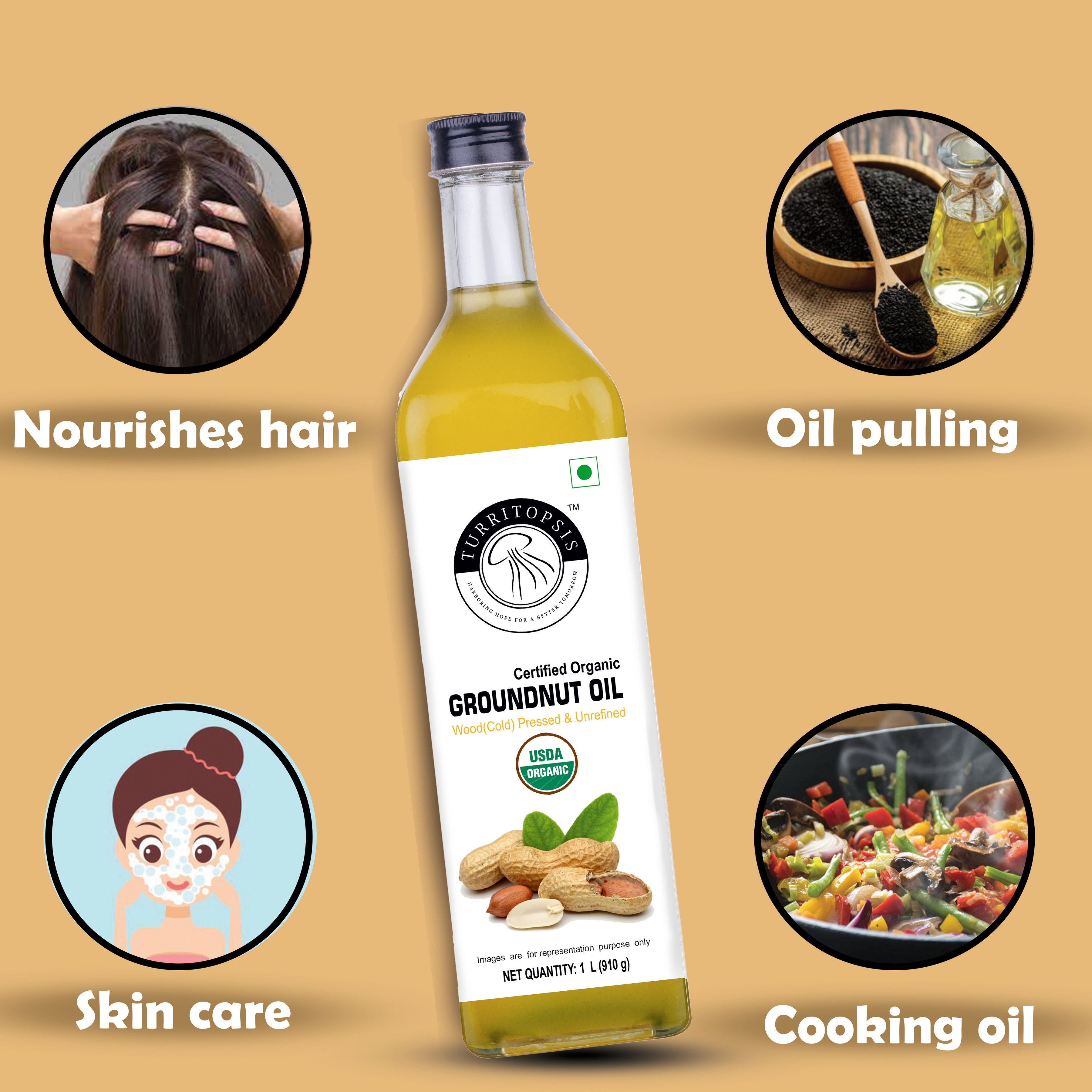 Cold pressed groundnut oil