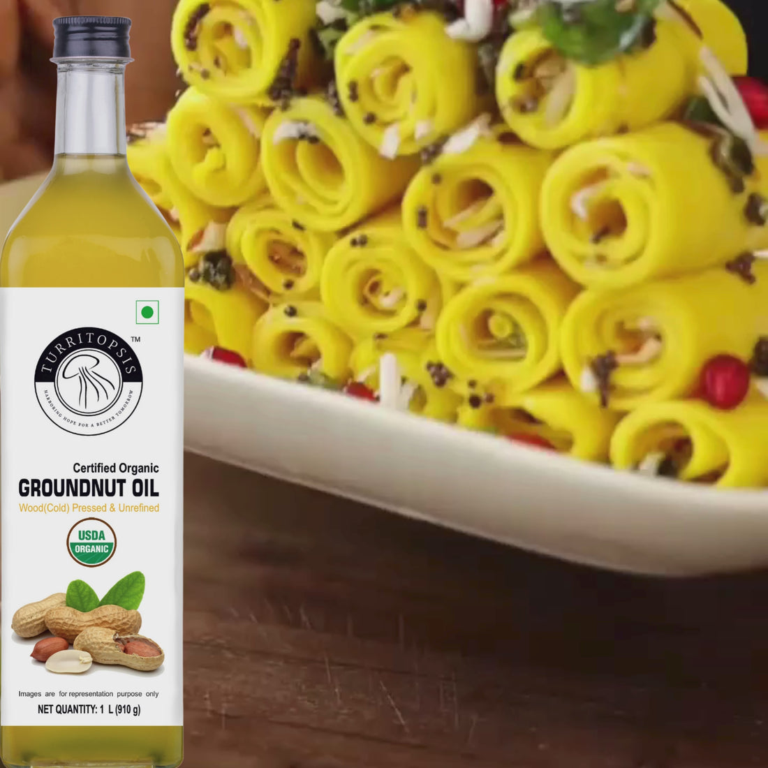 gujarati khandvi with organic groundnut oil