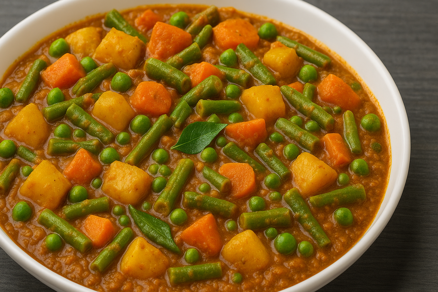 vegetarian curry with coconut oil